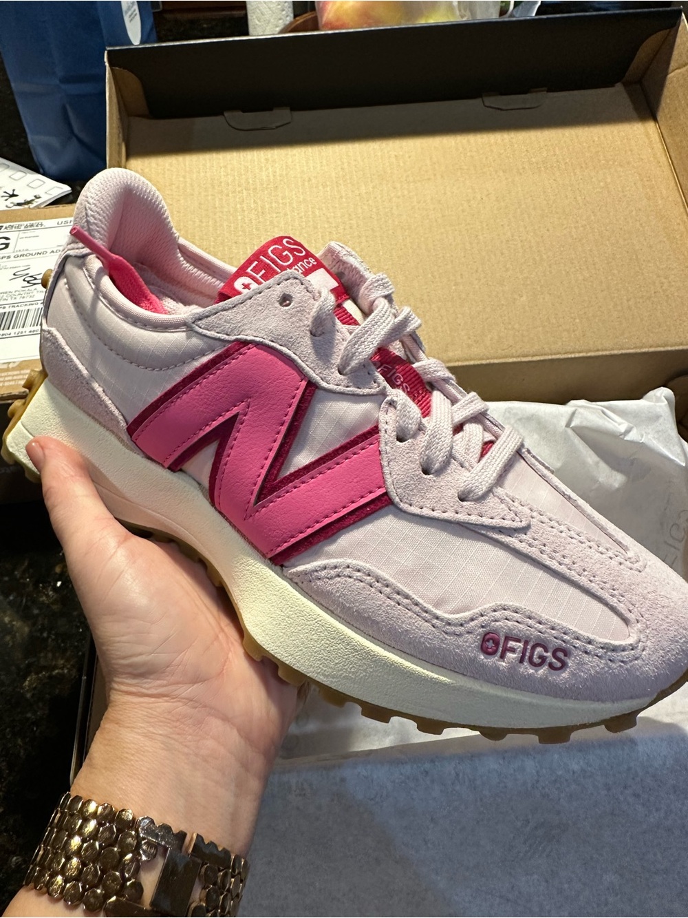 FIGS x New Balance Fight Club Pink Sneakers size 6 women’s